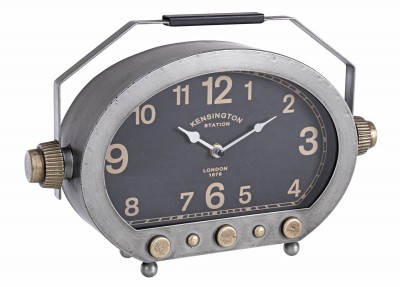 Ceas de masa Charles Radius 194-1 Gri Antichizat / Alama Antichizata, L39,5xl8,5xH26 cm