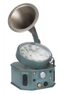 Ceas de masa Gramophone Albastru, 17 x 31 cm