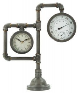 Ceas de masa Industrial Double Gri, 37 x 43,5 cm