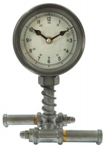 Ceas de masa Industrial Simple Gri, 17,5 x 22,5 cm