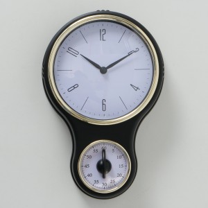 Ceas de perete Bolsa Alb / Negru, L19xl30 cm