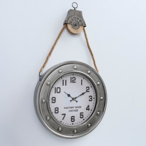 Ceas de perete Cannes Gri / Natural, Ø40 cm