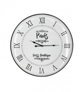 Ceas de perete Gales Boutique Alb / Negru, Ø62 cm