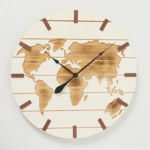 Ceas de perete Global Natural / Alb, Ø74 cm