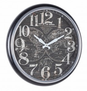 Ceas de perete Mapping Negru, Ø53 cm