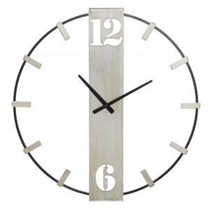 Ceas de perete Silvery Gri / Negru, Ø61 cm