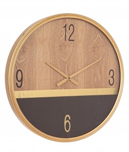 Ceas de perete Ticking Q46 Natural / Negru, Ø60 cm