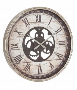 Ceas de perete Ticking Q43 Negru Antichizat / Grej, Ø60 cm