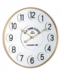 Ceas de perete Ticking Q44 Auriu, Ø60 cm