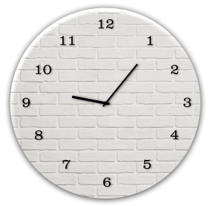 Ceas de perete White Brick GC019, Ø 30 cm