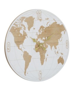 Ceas de perete World II Alb / Natural, 48 x 39,5 cm