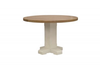 Masa rotunda din lemn de stejar Chaumont Ivoir, Ø120xh78 cm