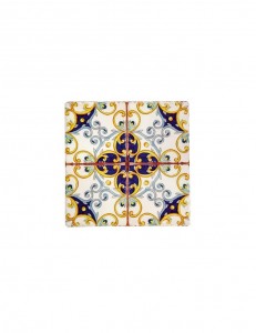 Coaster din ceramica Medicea Multicolor, Modele Asortate, L16xl16 cm