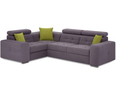 Coltar extensibil cu lada de depozitare, cu sezlong pe stanga Diego Grey, l281xA201xH80 cm