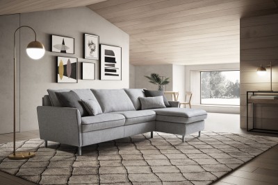 Coltar Balitos Small Extensibil cu Benzi Elastice si Spuma Poliuretanica, Sezlong pe Dreapta, Suprafata de Dormit 190x120 cm, Dimensiuni l244xA160xH90 cm