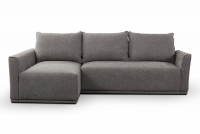 Coltar Bumbis Gri Extensibil, Sezlong pe Stanga, cu Lada de Depozitare, Perne Incluse, l245xA158xH88 cm