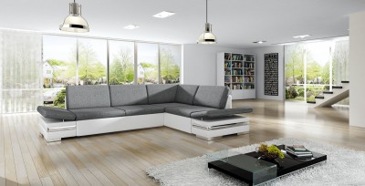 Coltar extensibil cu lada de depozitare, cu sezlong pe dreapta Latino, L275xA1905xH84 cm