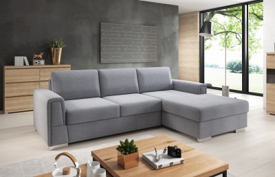 Coltar extensibil cu lada de depozitare, cu sezlong pe dreapta Logan, L258xA164xH86 cm