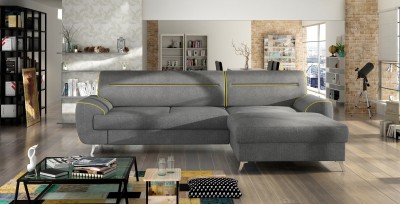 Coltar extensibil cu lada de depozitare, cu sezlong pe dreapta Moon, L286xA182xH87 cm