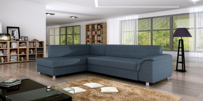 Coltar extensibil cu lada de depozitare, cu sezlong pe stanga Bardot, L255xA182xH80 cm