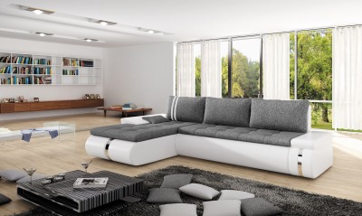 Coltar extensibil cu lada de depozitare, cu sezlong pe stanga Fado Mini, L278xA178xH84 cm