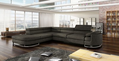 Coltar extensibil cu lada de depozitare, cu sezlong pe stanga Ice, L278xA224xH89 cm