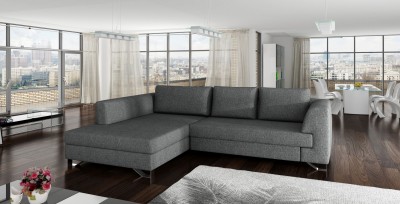 Coltar extensibil cu lada de depozitare, cu sezlong pe stanga Mohito Mini, L245xA191xH86 cm