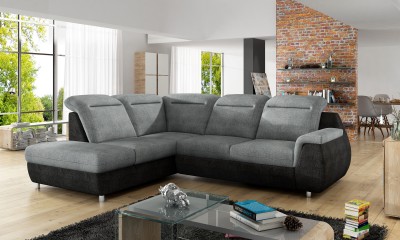 Coltar extensibil cu lada de depozitare, cu sezlong pe stanga Monero L, L275xA223xH103 cm