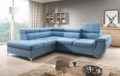 Coltar extensibil cu lada de depozitare, cu sezlong pe stanga Monk, L271xA222xH101 cm