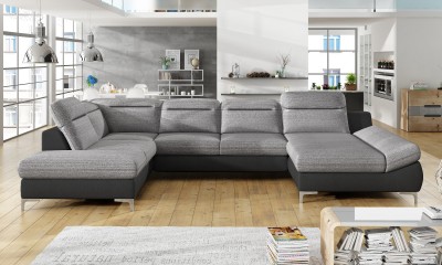 Coltar extensibil cu lada de depozitare, cu sezlong pe stanga Timola XL, L348xA215xH95 cm