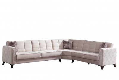 Coltar extensibil cu lada de depozitare Ikon Crem K1, l315xA255xH82 cm