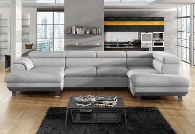 Coltar Extensibil, cu Sezlong pe Dreapta, Lada de Depozitare, Tetiere Reglabile, Panix XL, l340xA220xH77-98 cm