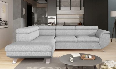 Coltar Extensibil, cu Sezlong pe Stanga, Lada de Depozitare, Tetiere Reglabile, Panix L, l267xA220xH77-98 cm