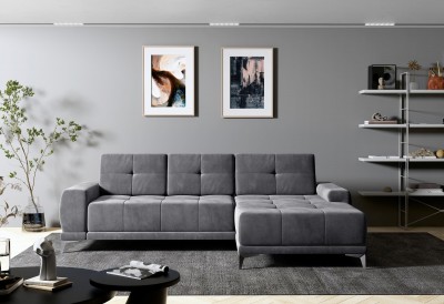 Coltar Extensibil, Sezlong pe Dreapta, Lada de Depozitare, Havos, l288xA193xH76-92 cm