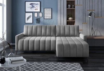 Coltar Extensibil, Sezlong pe Dreapta, Lada de Depozitare, Mollys, l250xA168xH78-91 cm