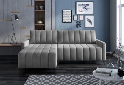 Coltar Extensibil, Sezlong pe Stanga, Lada de Depozitare, Mollys, l250xA168xH78-91 cm