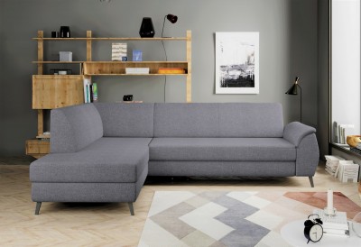 Coltar Extensibil, Sezlong pe Stanga, Lada de Depozitare, Mundisimo L Antracit, l246xA175xH81 cm