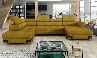 Coltar Extensibil, Sezlong pe Stanga, Lada de Depozitare, Tetiere si Cotiere Reglabile, Empire XL, l339xA223xH75-95 cm