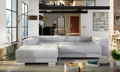 Coltar fix cu mecanism electric Relax, cu sezlong pe stanga Neron, L301xA225xH87 cm