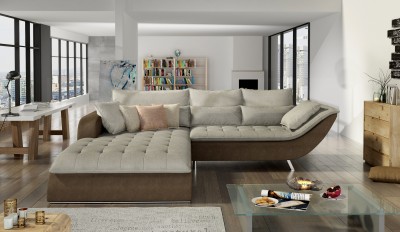 Coltar fix cu sezlong pe stanga Rollo, L296xA213xH76 cm