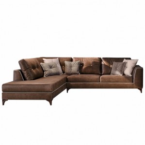 Coltar fix tapitat, cu sezlong pe stanga Steven Maro, l288xA218xH87 cm