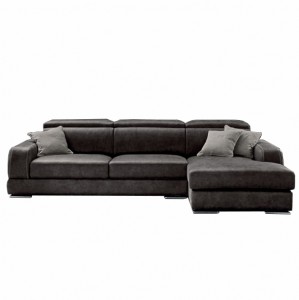 Coltar fix tapitat cu stofa, cu sezlong pe dreapta Gregory Maro, l273xA166xH78 cm