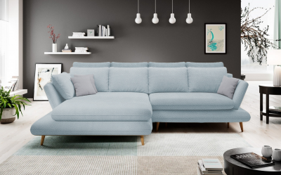 Coltar Mate Solar 70/80 Extensibil cu Arcuri Ondulate si Spuma Poliuretanica N30/HR 30040, Sezlong pe Stanga, Suprafata de Dormit 235x136 cm, tapitat cu Stofa Easy Clean/Pet Friendly, cu Lada de Depozitare, Perne Incluse, l283xA181xH90 cm