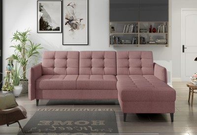 Coltar Noti Evolution 14 Extensibil cu Arcuri Ondulate si Spuma Poliuretanica N30/T-21, Universal (pe Stanga sau pe Dreapta), Suprafata de Dormit 202x123 cm, tapitat cu Stofa, cu Lada de Depozitare, l228xA162xH86 cm