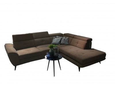 Coltar Sage Grande 56 Extensibil cu Arcuri Ondulate si Spuma Poliuretanica, Sezlong pe Dreapta, Suprafata de Dormit 197x123 cm, tapitat cu Stofa Easy Clean, cu Lada de Depozitare, Tetiere Reglabile, l274xA231xH82 cm