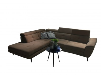 Coltar Sage Grande 56 Extensibil cu Arcuri Ondulate si Spuma Poliuretanica, Sezlong pe Stanga, Suprafata de Dormit 197x123 cm, tapitat cu Stofa Easy Clean, cu Lada de Depozitare, Tetiere Reglabile, l274xA231xH82 cm