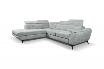 Coltar Sage Terra 88 Extensibil cu Arcuri Ondulate si Spuma Poliuretanica, Sezlong pe Stanga, Suprafata de Dormit 197x123 cm, tapitat cu Stofa Easy Clean/Pet Friendly, cu Lada de Depozitare, Tetiere Reglabile, l274xA231xH82 cm