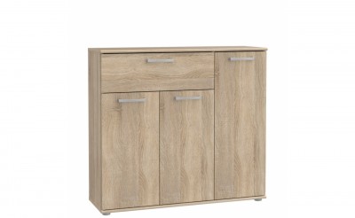 Comoda din pal, cu 1 sertar si 3 usi Nikita Stejar Sonoma, l89,6xA29,1xH81,7 cm