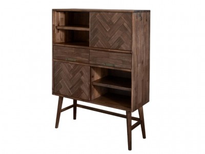 Comoda cu 2 sertare din lemn de salcam, Ashton L04B, l110xA40xH140 cm