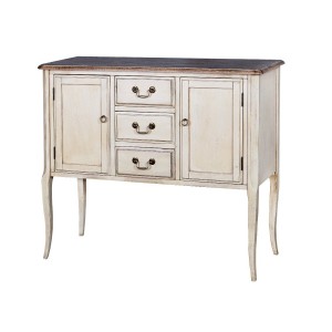 Comoda cu 3 sertare din lemn de cauciuc si furnir, Limena LI858, l100xA40xH87 cm